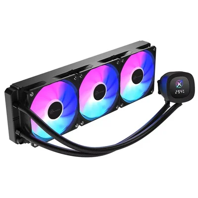 Water Cooler Kalkan Aura Digital 360 ARGB, 360mm, Com Display, Intel-amd, Preto, Klk00101