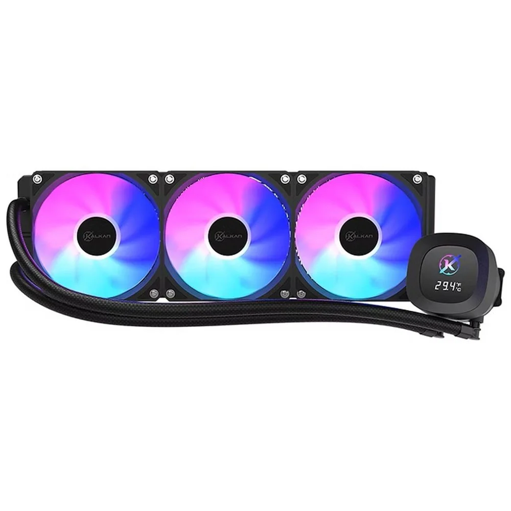 Imagem 2 de 4 do produto Water Cooler Kalkan Aura Digital 360 ARGB, 360mm, Com Display, Intel-amd, Preto, Klk00101