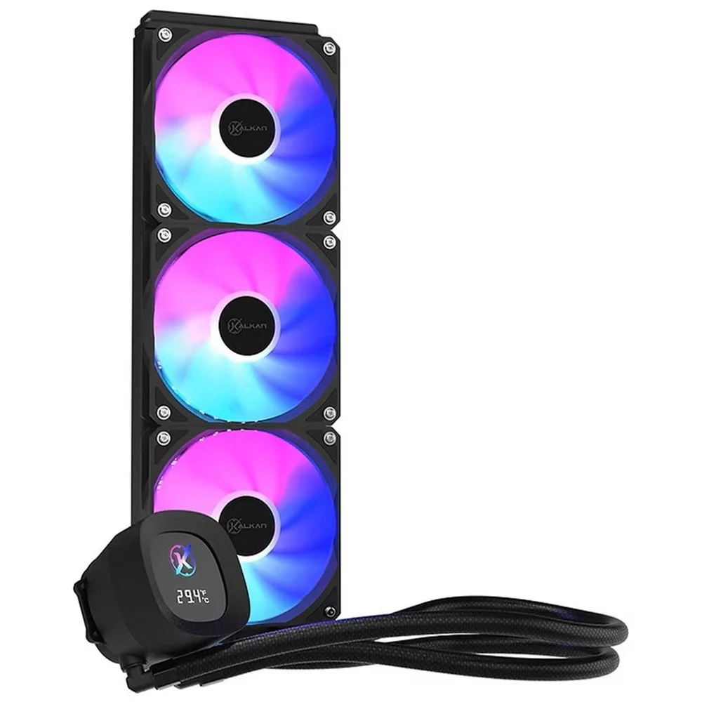 Imagem 3 de 4 do produto Water Cooler Kalkan Aura Digital 360 ARGB, 360mm, Com Display, Intel-amd, Preto, Klk00101