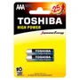 Pilha Alcalina Aaa 1,5v Toshiba Longa Duração Kit 4 Pilhas