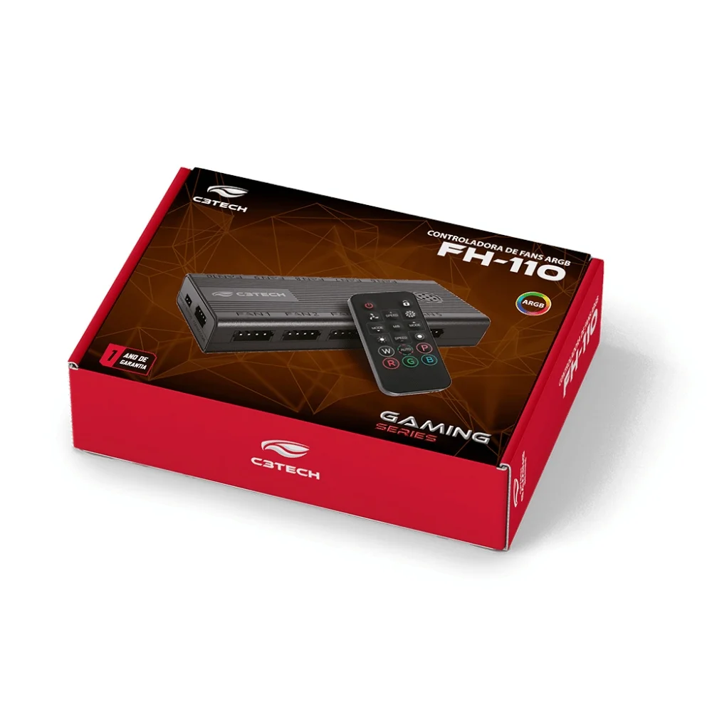 Imagem 4 de 4 do produto Cooler C3tech Hub Controlador De Fan Fh-110bk ARGB 4p