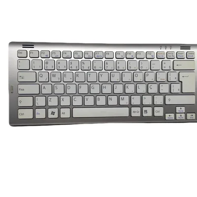 Teclado P/ Notebook Sony Vgn Sr Branco Com Moldura Prata Br