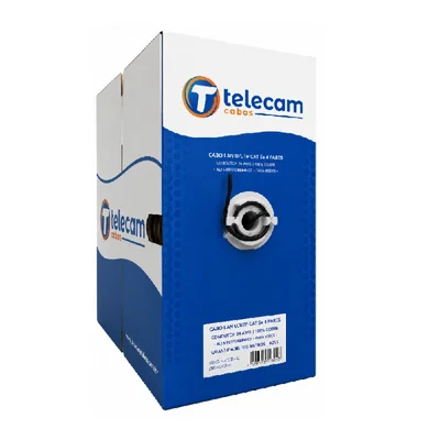 Cabo De Rede Telecam Cat 5e U/utp Int/ext 4p 24awg 305m Preto
