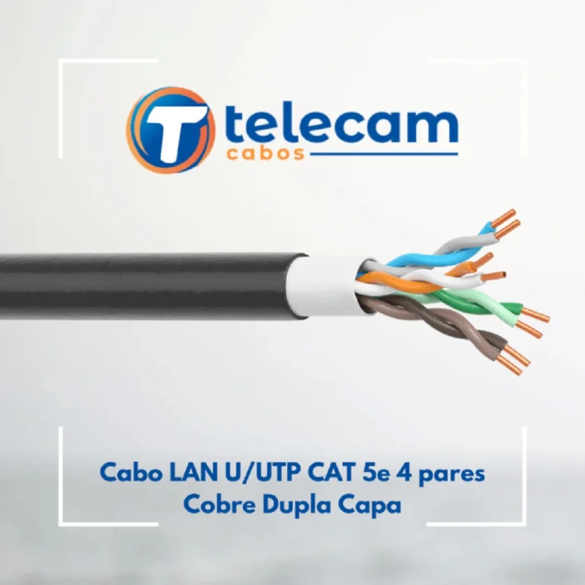Imagem 2 de 3 do produto Cabo De Rede Telecam Cat 5e U/utp Int/ext 4p 24awg 305m 100% Cobre Preto