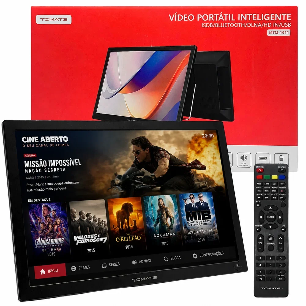 Smart Tv 19" Tv Digital  Wifi Inteligente Isdb-t Com Bluetooth Multi-tela Entradas HDMI Usb Tomate - Mtm-1911