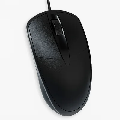 Mouse Óptico Usb Preto Com 1000dpi Conexão Plug E Play E Design Ergonômico Office