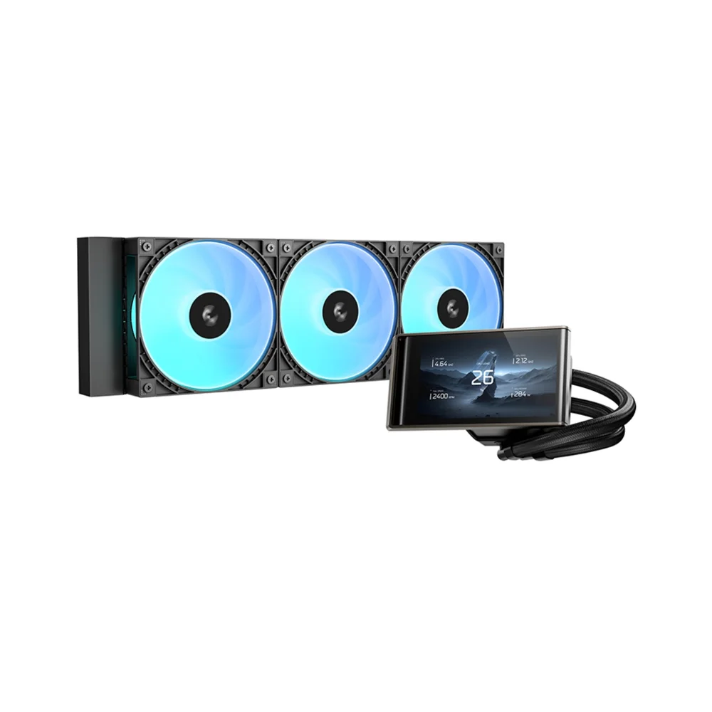 Water Cooler 360mm Deepcool Lt360 Vision ARGB, Lcd, Black - Lt360vision-bkammc-g-1
