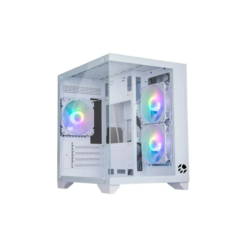 Gabinete Gamer Bluecase Soul Pro Bg-052 Branco Aquario Com 3 Fans ARGB
