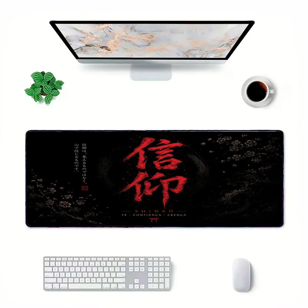Imagem 3 de 5 do produto Novo Mouse Pad Gamer Deskpad Speed Extra Grande Borda Costurada Profissional 70x35  - Fé Confiança Crença