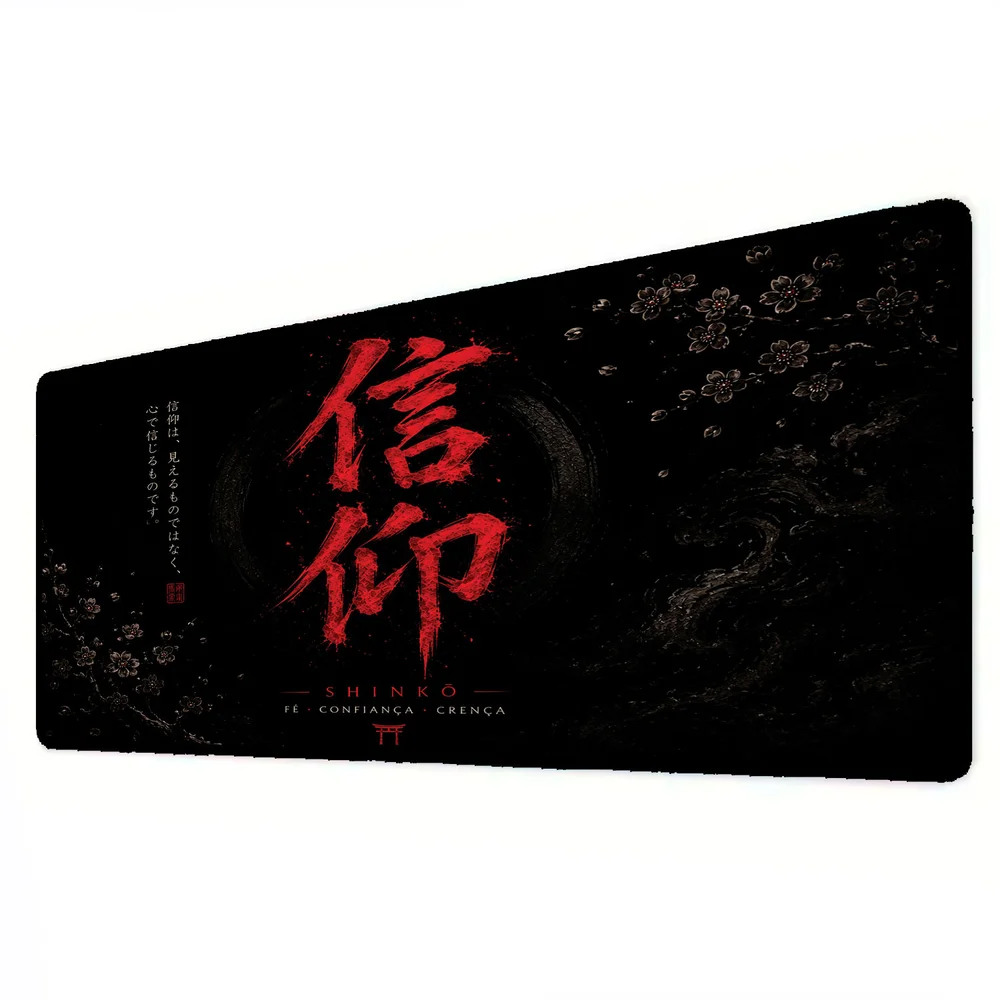 Novo Mouse Pad Gamer Deskpad Speed Extra Grande Borda Costurada Profissional 90x40  - Fé Confiança Crença