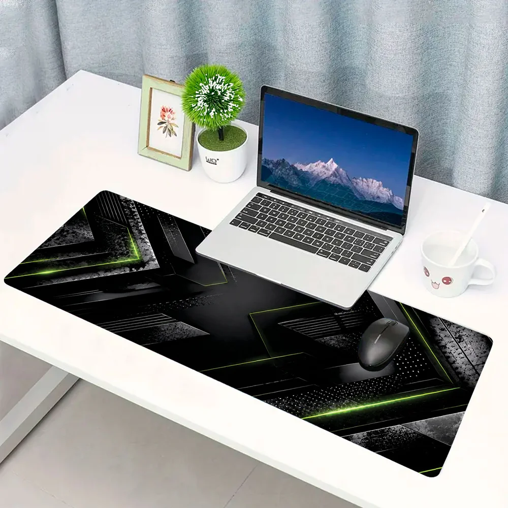 Imagem 5 de 5 do produto Novo Mouse Pad Gamer Deskpad Speed Extra Grande Borda Costurada Profissional 90x50  - Matrix Verde