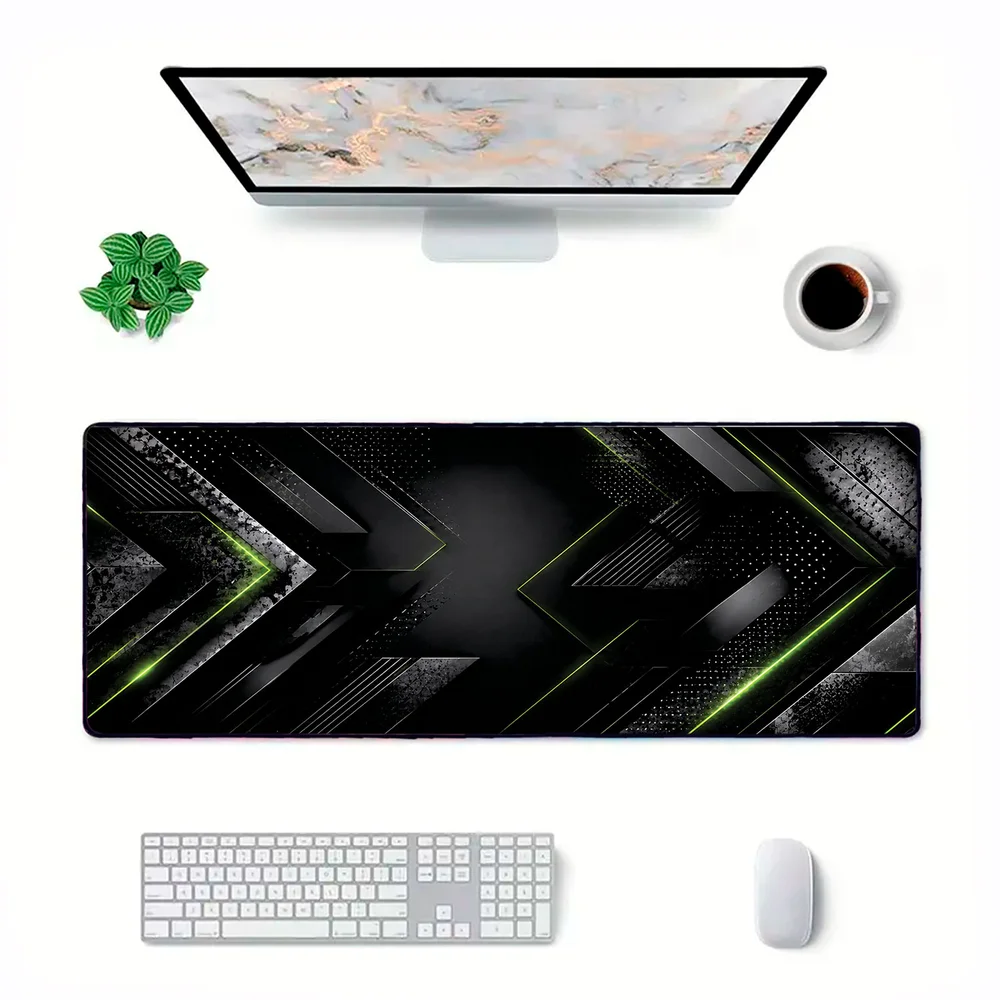 Novo Mouse Pad Gamer Deskpad Speed Extra Grande Borda Costurada Profissional 60x30  -  Matrix Verde
