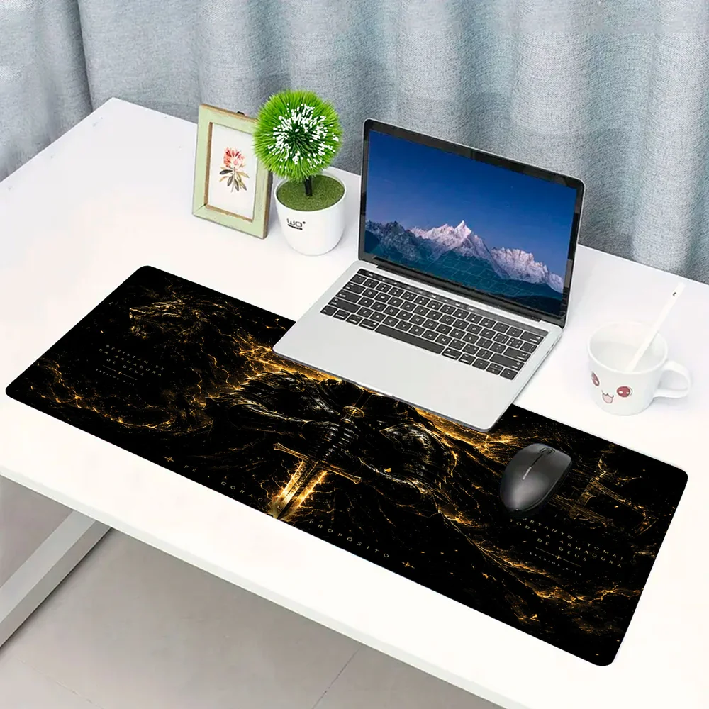 Imagem 4 de 5 do produto Novo Mouse Pad Gamer Deskpad Speed Extra Grande Borda Costurada Profissional 70x30  - Guerreiro Do Apocalipse