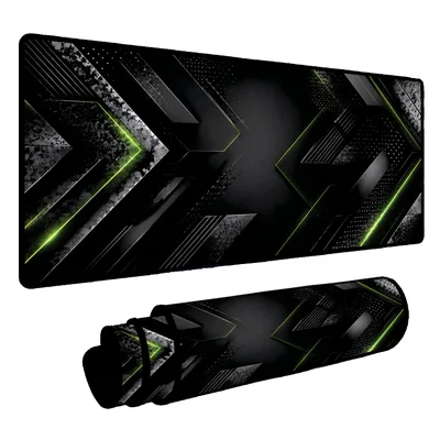 Novo Mouse Pad Gamer Deskpad Speed Extra Grande Borda Costurada Profissional 90x40  - Matrix Verde
