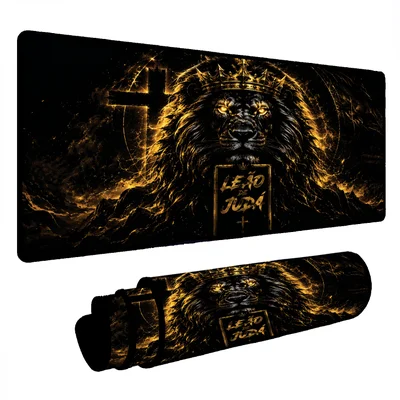 Novo Mouse Pad Gamer Deskpad Speed Extra Grande Borda Costurada Profissional 90x50  - Leão De Judá