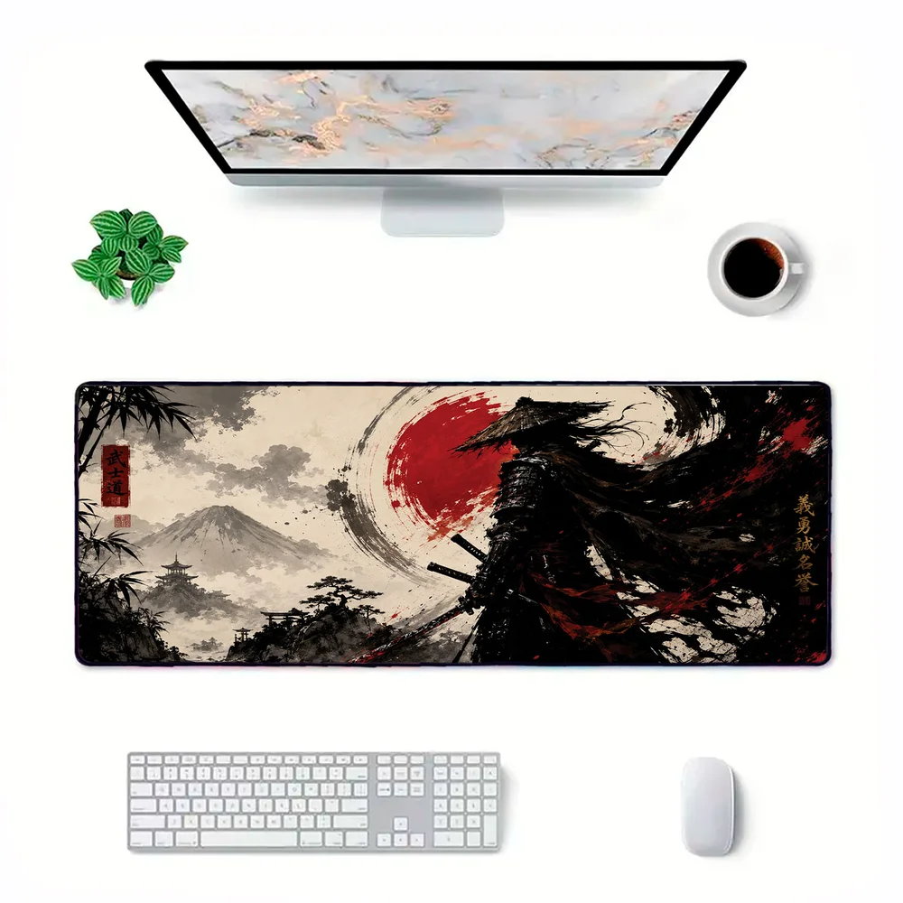 Novo Mouse Pad Gamer Deskpad Speed Extra Grande Borda Costurada Profissional 90x40  - Espirito Samurai