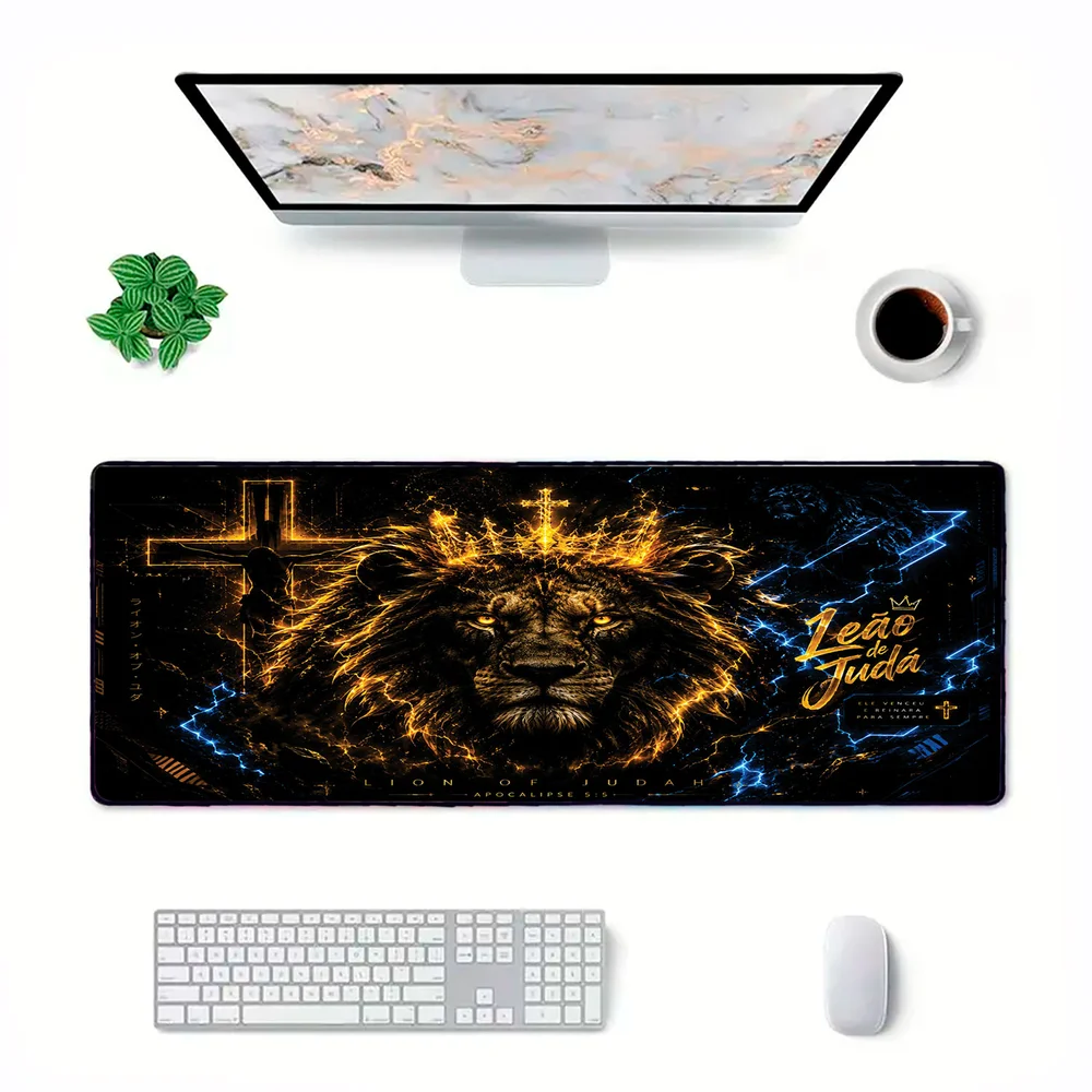 Novo Mouse Pad Gamer Deskpad Speed Extra Grande Borda Costurada Profissional 80x40  - Ele Venceu