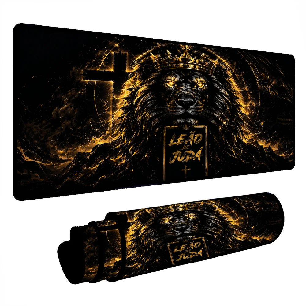 Novo Mouse Pad Gamer Deskpad Speed Extra Grande Borda Costurada Profissional 60x30 - Leão De Judá Novo Mouse Pad Gamer Deskpad Speed Extra Grande Borda Costurada Profissional 60x30 - Leão De Judá