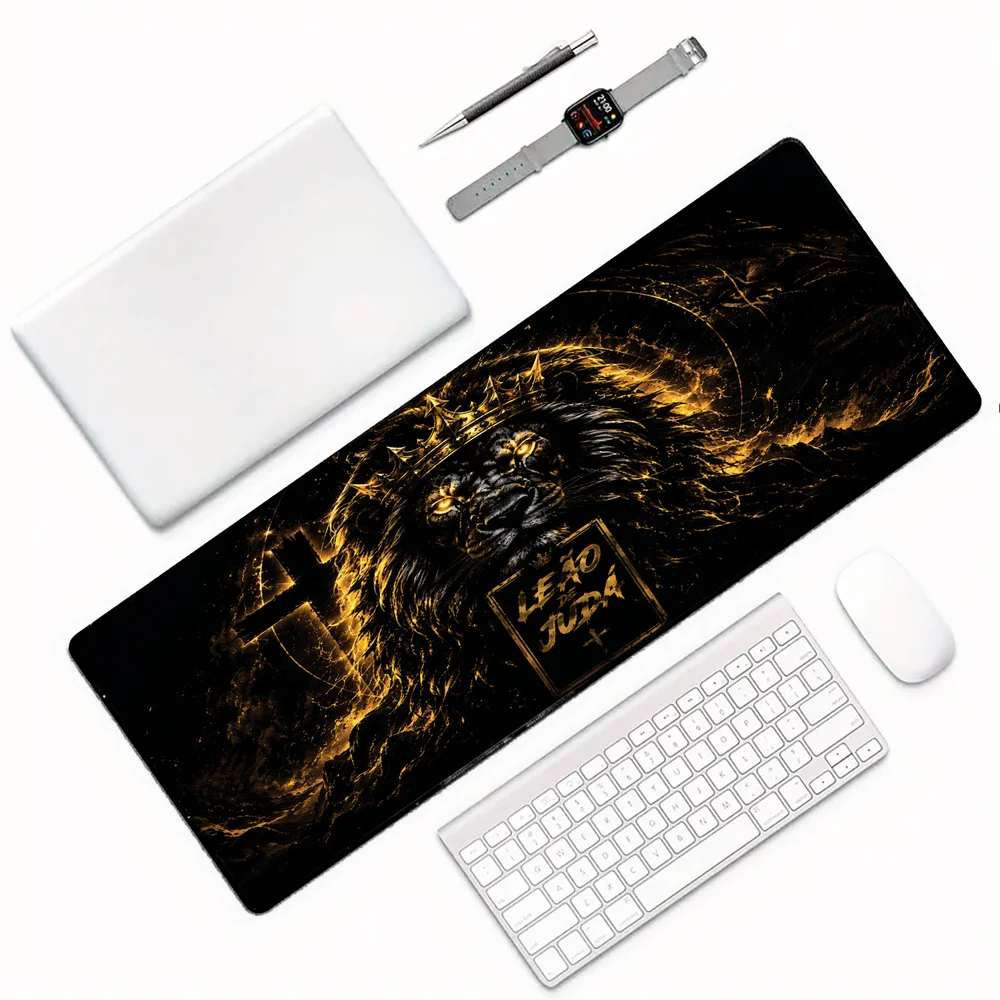 Novo Mouse Pad Gamer Deskpad Speed Extra Grande Borda Costurada Profissional 60x30 - Leão De Judá Novo Mouse Pad Gamer Deskpad Speed Extra Grande Borda Costurada Profissional 60x30 - Leão De Judá