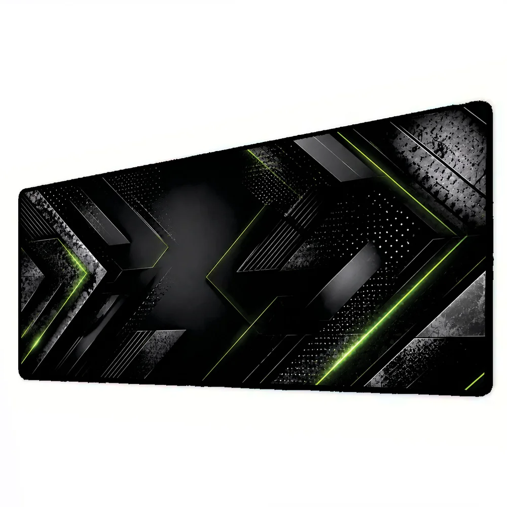 Imagem 2 de 5 do produto Novo Mouse Pad Gamer Deskpad Speed Extra Grande Borda Costurada Profissional 70x35  - Matrix Verde
