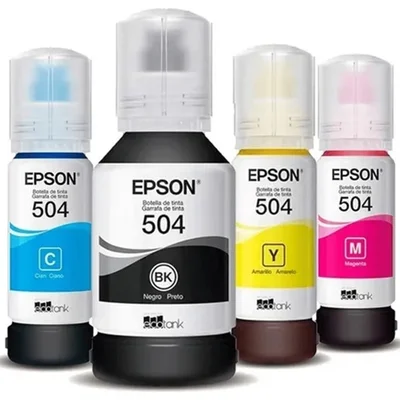 Kit 6 Refil De Tinta Epson 504 3 Black  + Cyan  + Yellow  + Mag.