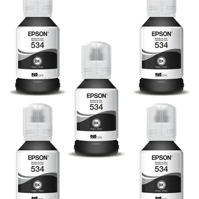 Kit Com 5 Unidades- Refil Tinta  534 Preta 120 Ml Cada