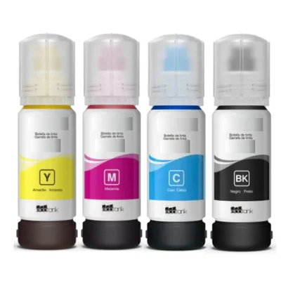 Kit 4 Refil De Tinta  544  Para Impressora L3250 L3110 L3150 L3160  Black  + Cyan  + Yellow  + Mag.