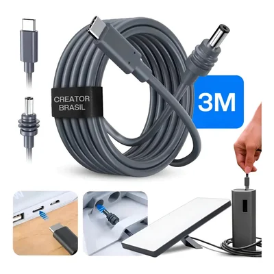 Cabo Para Starlink Mini Usb-c Tipo C Veicular Pd 3 Metros 100w À Prova Dágua
