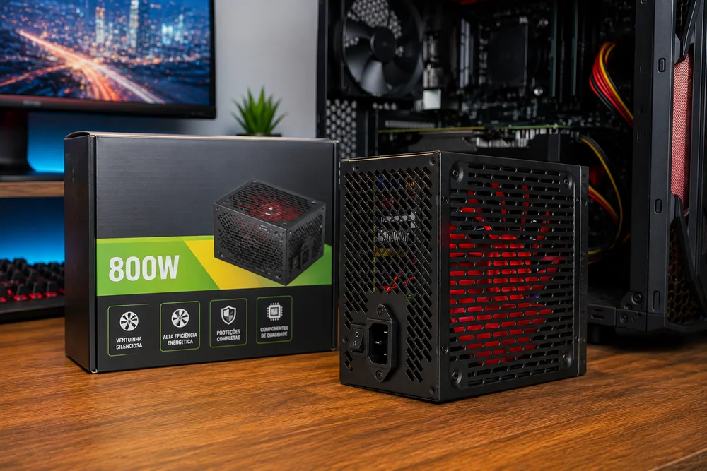 Imagem 4 de 5 do produto Fonte Gamer Atx Preta 80 Plus Bronze Pro Full 800wats Real Modular