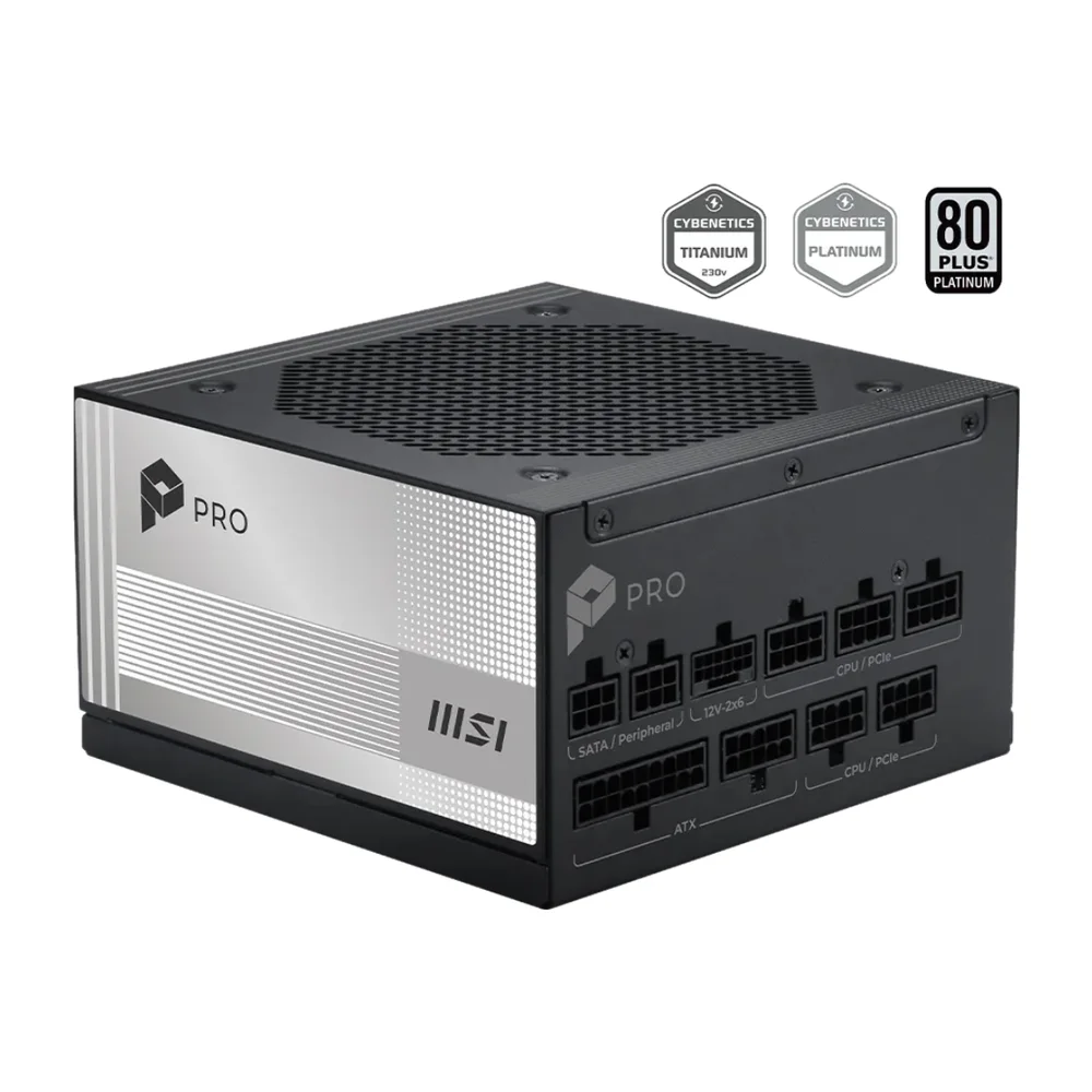Imagem 4 de 5 do produto Fonte 850w 80 Plus Platinum Msi Pro A850pl PCie5, Atx 3.1, Full-modular, Black - Pro A850pl PCie5