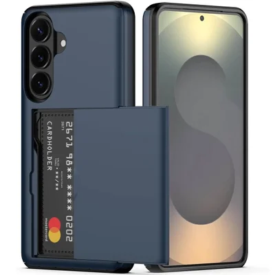 Brcshop | Capa Porta Cartão para o Samsung Galaxy S26 Plus Compartimento Oculto para Armazenamento de 2 Cartões e Proteção Anti impacto - Cor: Azul