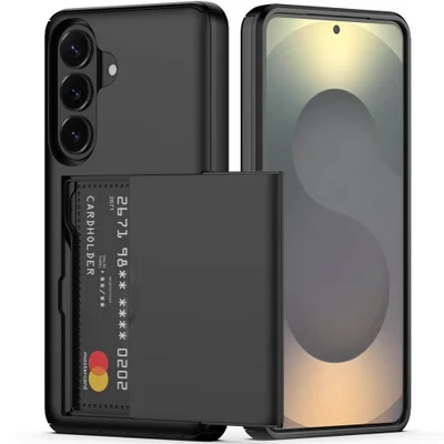 Brcshop | Capa Porta Cartão para o Samsung Galaxy S26 Plus Compartimento Oculto para Armazenamento de 2 Cartões e Proteção Anti impacto - Cor: Preto