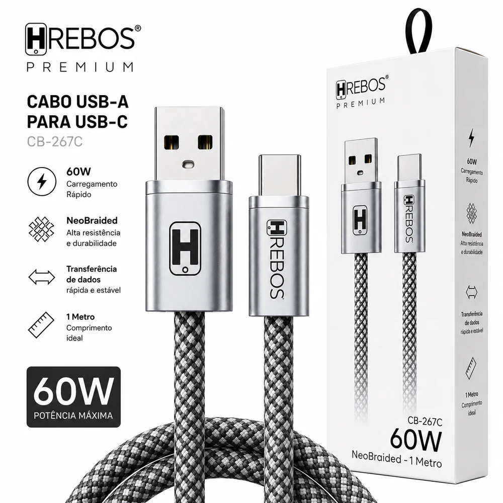 Imagem 2 de 4 do produto Cabo Carregamento Rapido Premium 60w