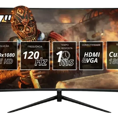 Monitor Gamer Curvo 27'' Full Hd | 120hz | Amd Freesync | Nvidia G-sync Compatible | Alto-falante Intregados
