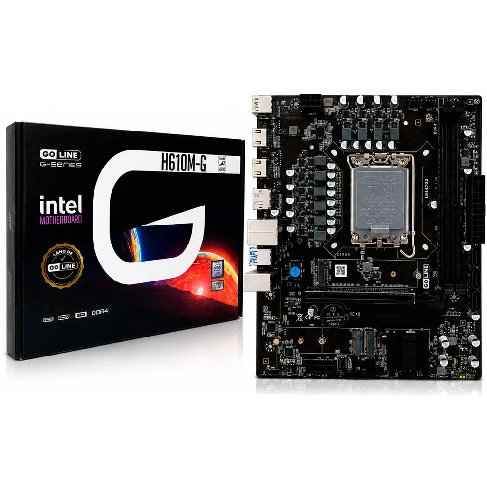 Placa Mãe Goline H610m-g, Intel H610, LGA 1700, Ddr4, M.2 Nvme, Usb 3.0 - H610m-g 4