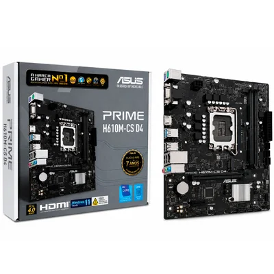 Placa Mãe Asus Prime H610m-cs D4, Intel H610, LGA 1700, Ddr4, M.2 Nvme, Usb 3.2 - 90mb1b60-c1bay0