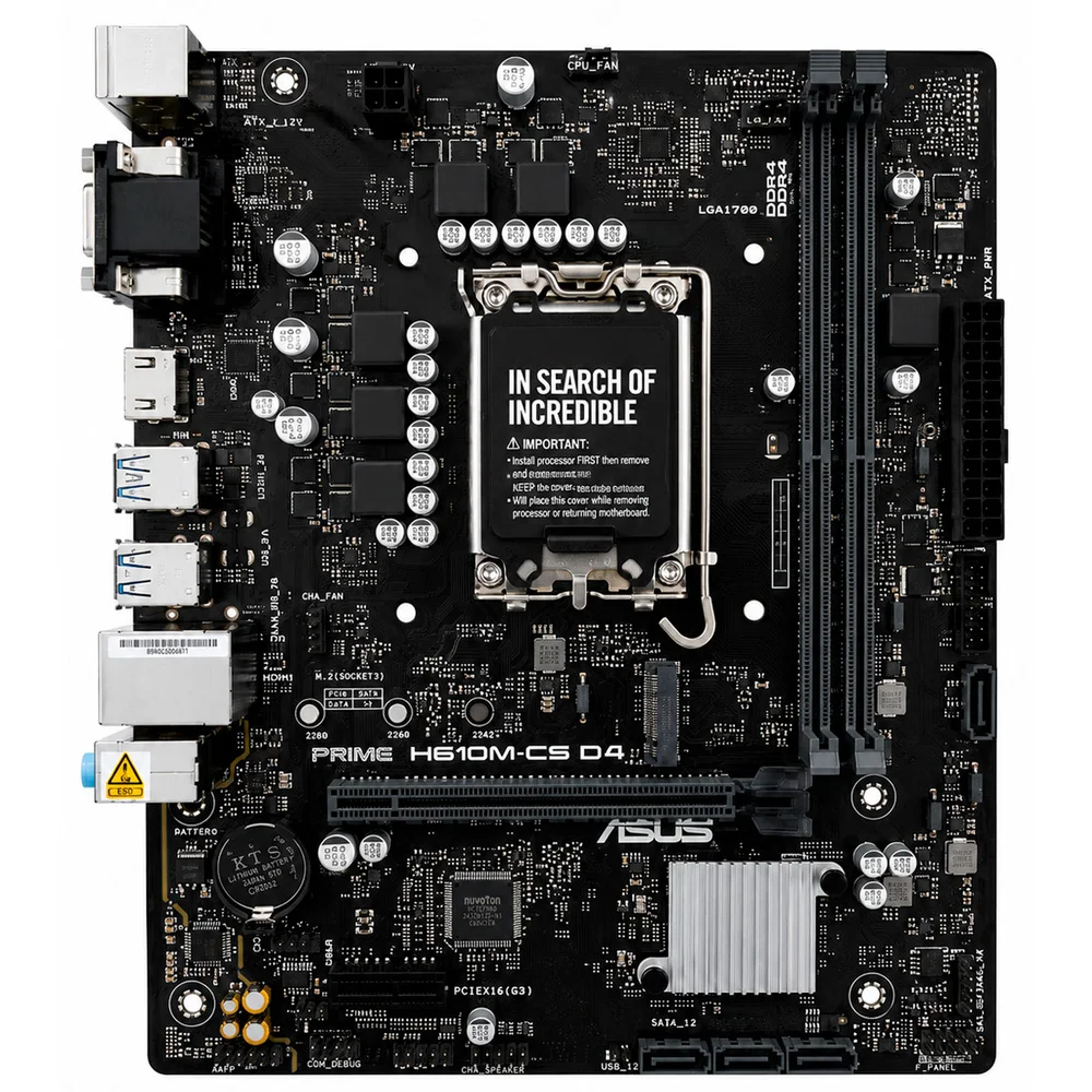 Placa Mãe Asus Prime H610m-cs D4, Intel H610, LGA 1700, Ddr4, M.2 Nvme, Usb 3.2 - 90mb1b60-c1bay0 6