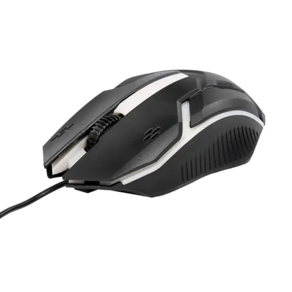Imagem 3 de 4 do produto Mouse Usb Com Fio Preto Com Luz De LED Cb-818