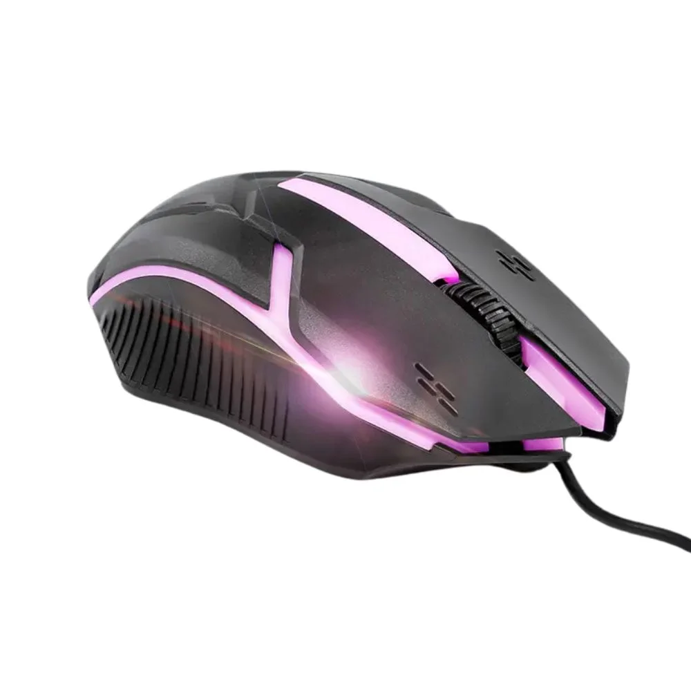 Imagem 4 de 4 do produto Mouse Usb Com Fio Preto Com Luz De LED Cb-818