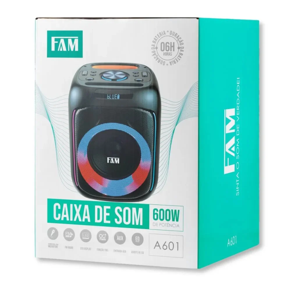 Imagem 4 de 5 do produto Caixa De Som Bluetooth Portátil 600w - Fam - A601m1