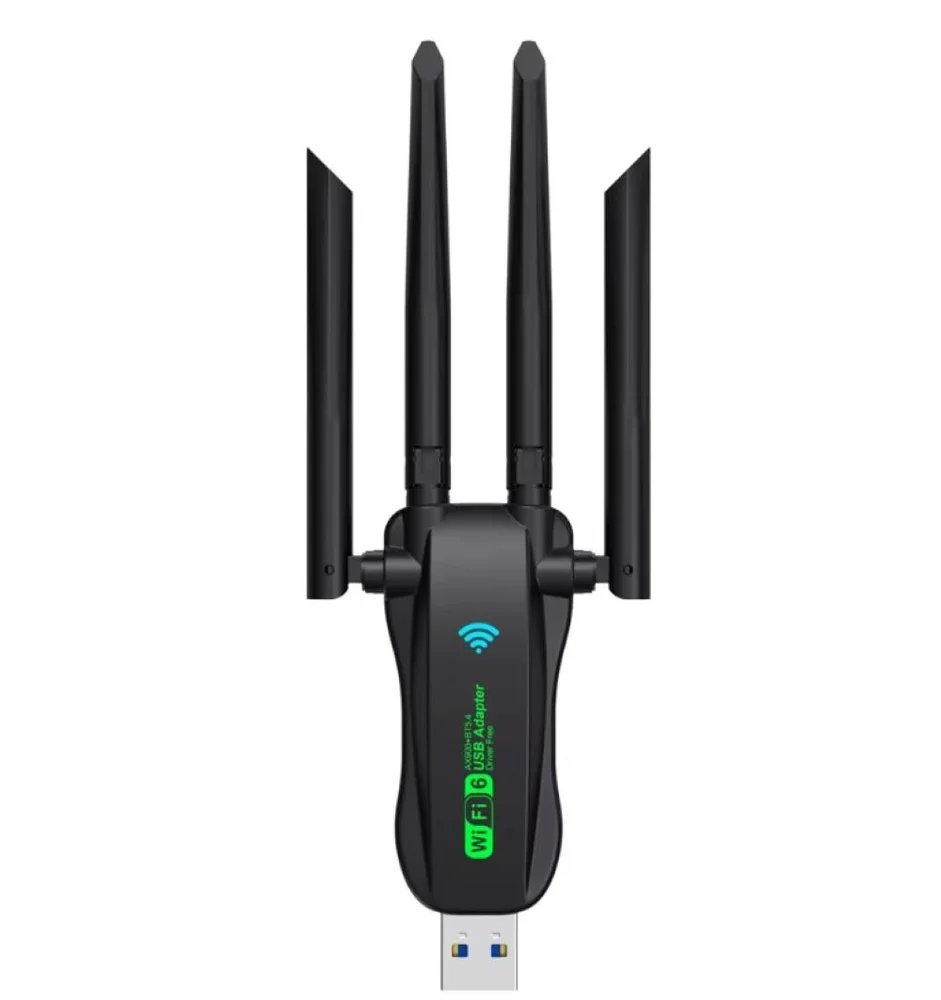 Adaptador Wifi 6 Bluetooth 5.4 Dual Band 2.4ghz/5ghz  4 Antenas Receptor Wi-fi Para PC E Notebook
