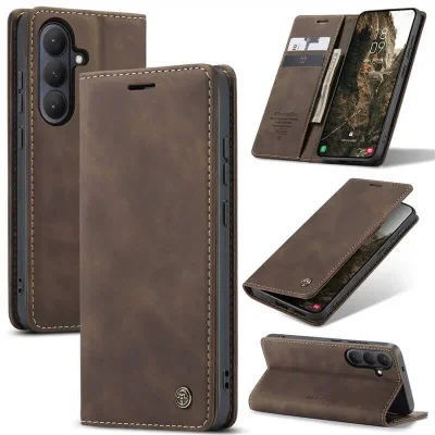Capa Case Carteira Samsung Galaxy S26 Couro Sintético Magnética Porta Cartões - CaseMe Premium | Cor: Chocolate