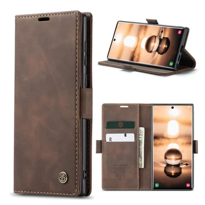 Capa Case Carteira Samsung Galaxy S26 Ultra Couro Sintético Magnética Porta Cartões - CaseMe Premium | Cor: Chocolate