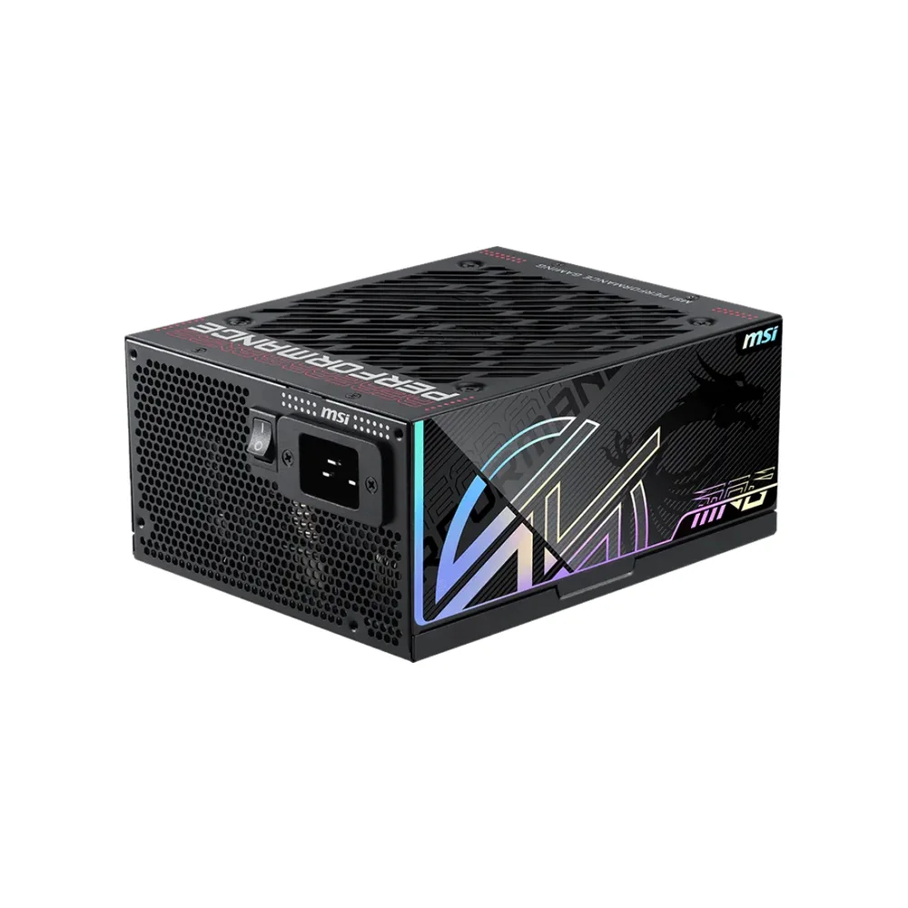 Fonte 1600w 80 Plus Platinum Msi Mpg Ai1600ts PCie5, Atx 3.1, Full-modular, Black - Mpg Ai1600ts PCie5