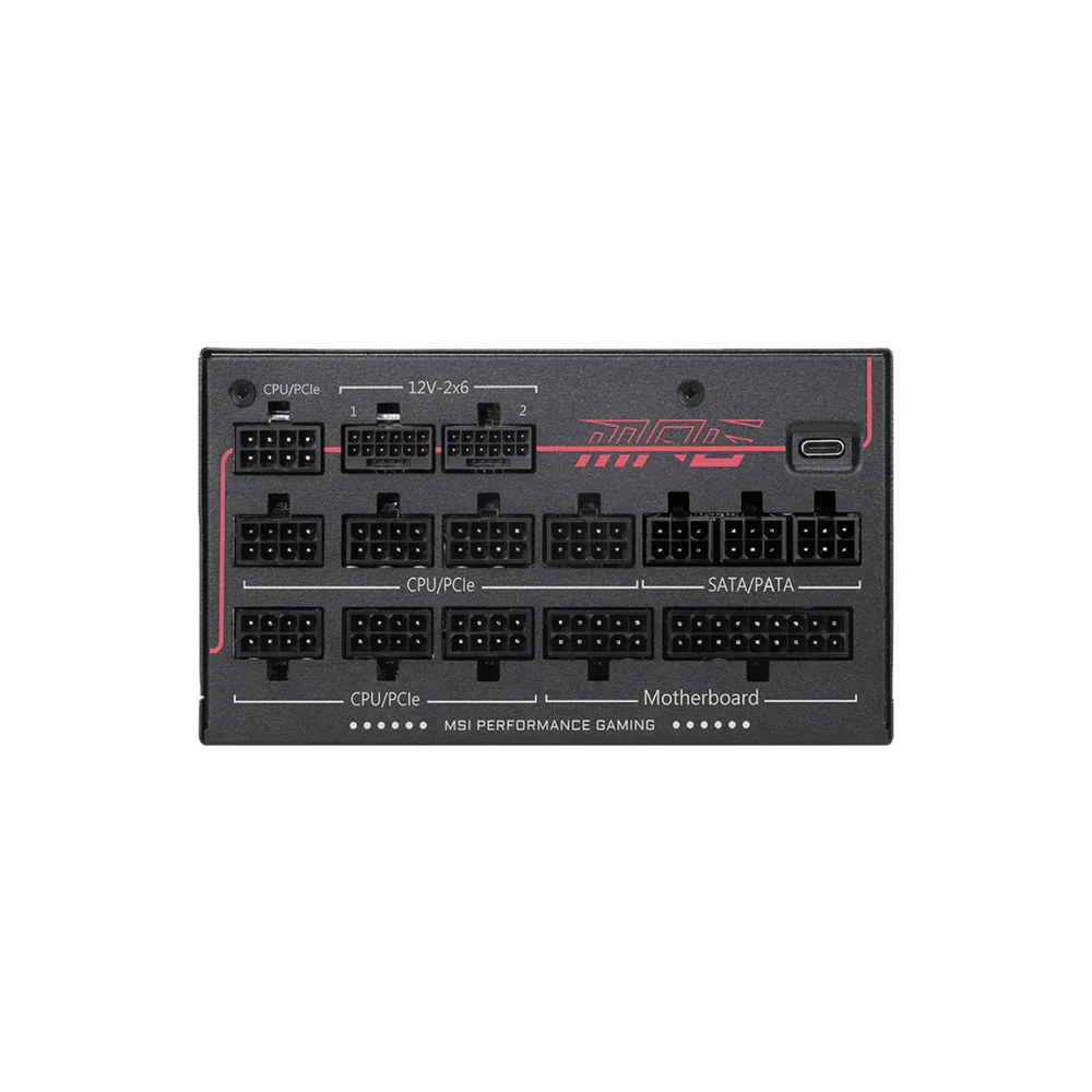 Imagem 2 de 5 do produto Fonte 1600w 80 Plus Platinum Msi Mpg Ai1600ts PCie5, Atx 3.1, Full-modular, Black - Mpg Ai1600ts PCie5