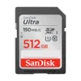 Cartão De Memória Sd Sandisk Ultra 512gb Class 10 U1 Fhd Sdsdunc-512g-gn6in Leitura 100mb/s Gravação Rápida Armazenamento Câmeras Smartphone
