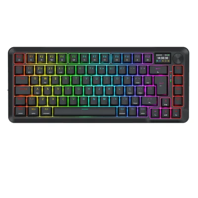 Teclado Mec Redragon Flekact Pro, RGB, Usb/wf/blt, 75%, Tela Lcd, Switch Leopard - K708RGB-pro