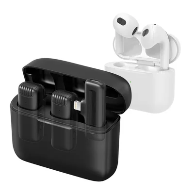 Fone Ouvido Bluetooth Sem Fio + Microfone Lapela Celular Sem Fio Profissional Conector Transmissor:lightning