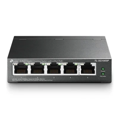 Switch De Mesa Gigabit 5 Portas Tp-link 4 Portas Poe+ Tl-sg1005p