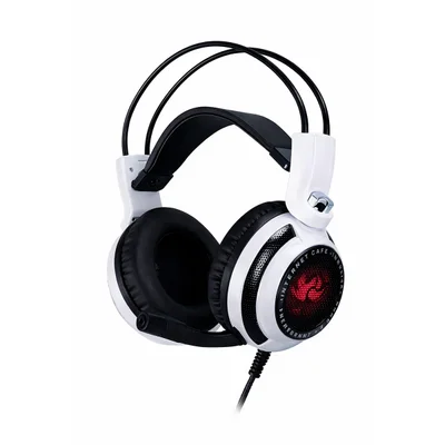 Fone Over Ear Gamer Com Fio Luz LED Headset Microfone